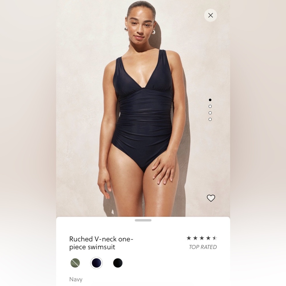 J Crew Navy Ruched V-neck One-Piece Swimsuit 18 NWT Instant chic!